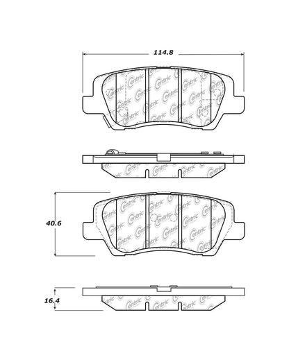 Centric Parts Disc Brake Pad Set Posi Quiet Ceramic with Shims for 2013-2019 Cadillac ATS CTS 105.16590