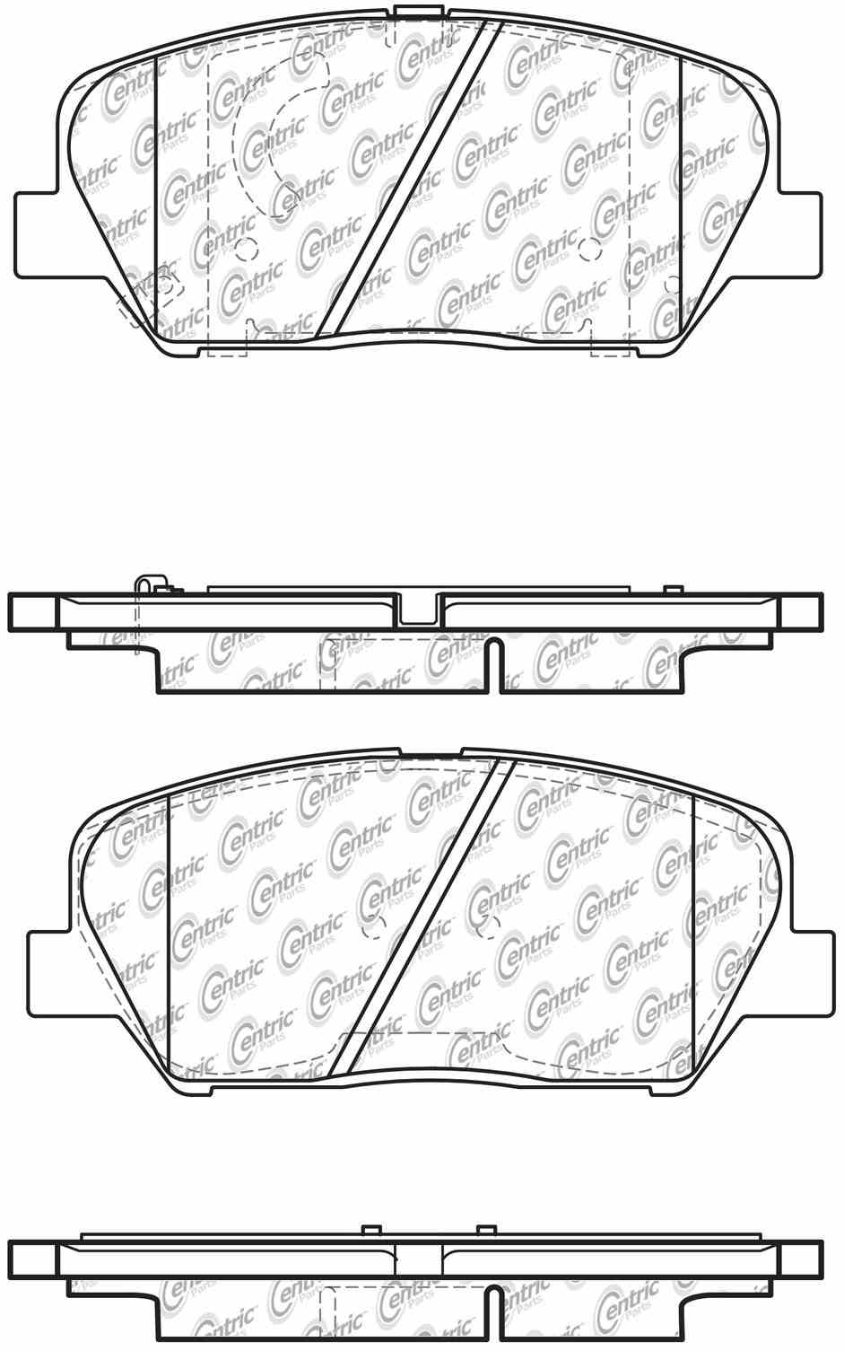 Centric Parts Disc Brake Pad Set Posi Quiet Ceramic with Shims and Hardware for 2013-2015 Hyundai Veloster 105.16750