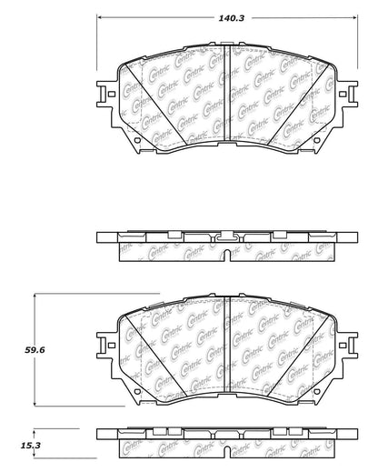 Centric Parts Disc Brake Pad Set Posi Quiet Ceramic with Shimmed for 2014-2021 Mazda 6 105.17110