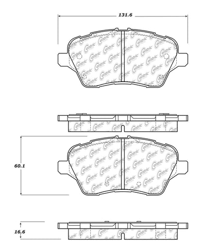 Centric Parts Disc Brake Pad Set Posi Quiet Ceramic with Shims for 2014-2019 Ford Fiesta 105.17300