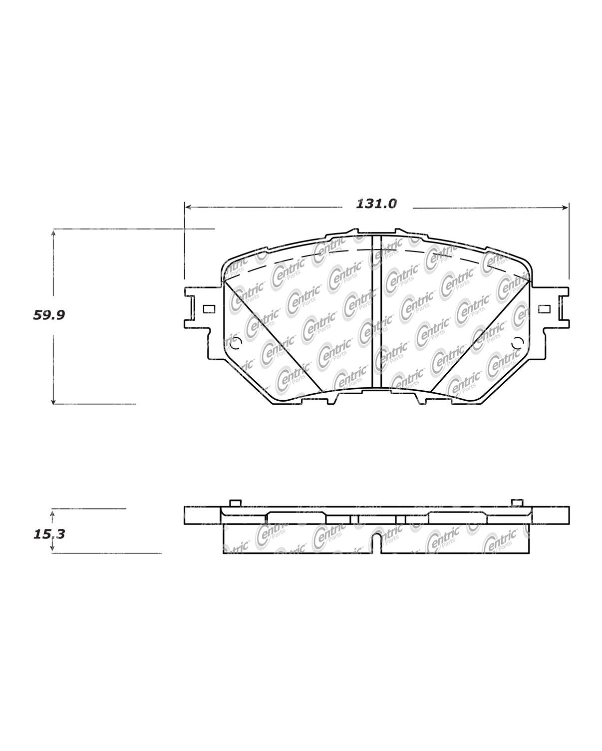 Centric Parts Disc Brake Pad Set Posi Quiet Ceramic with Shims for 2014-2018 Mazda 3 105.17590