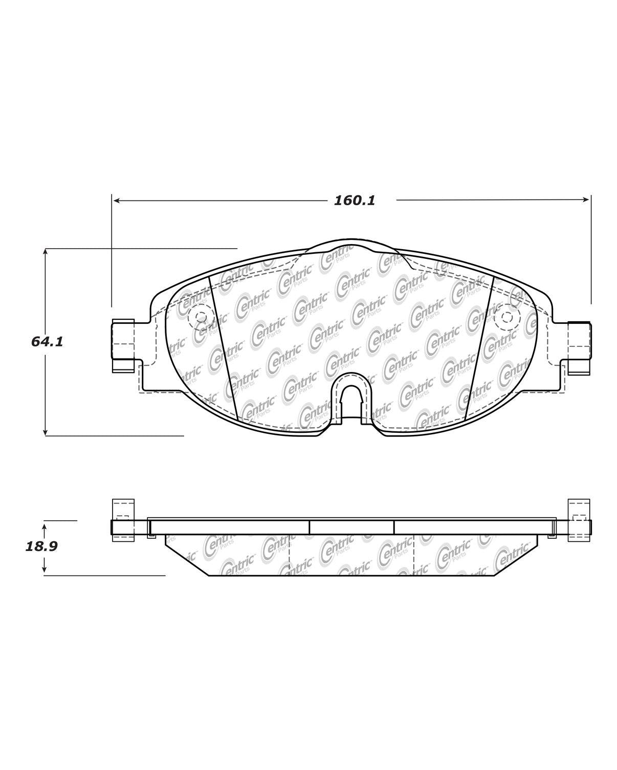 Centric Parts Disc Brake Pad Set Posi Quiet Ceramic with Shims for 2015-2020 Audi A3, Seat Leon, VW Golf 105.17600