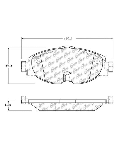 Centric Parts Disc Brake Pad Set Posi Quiet Ceramic with Shims for 2015-2020 Audi A3, Seat Leon, VW Golf 105.17600