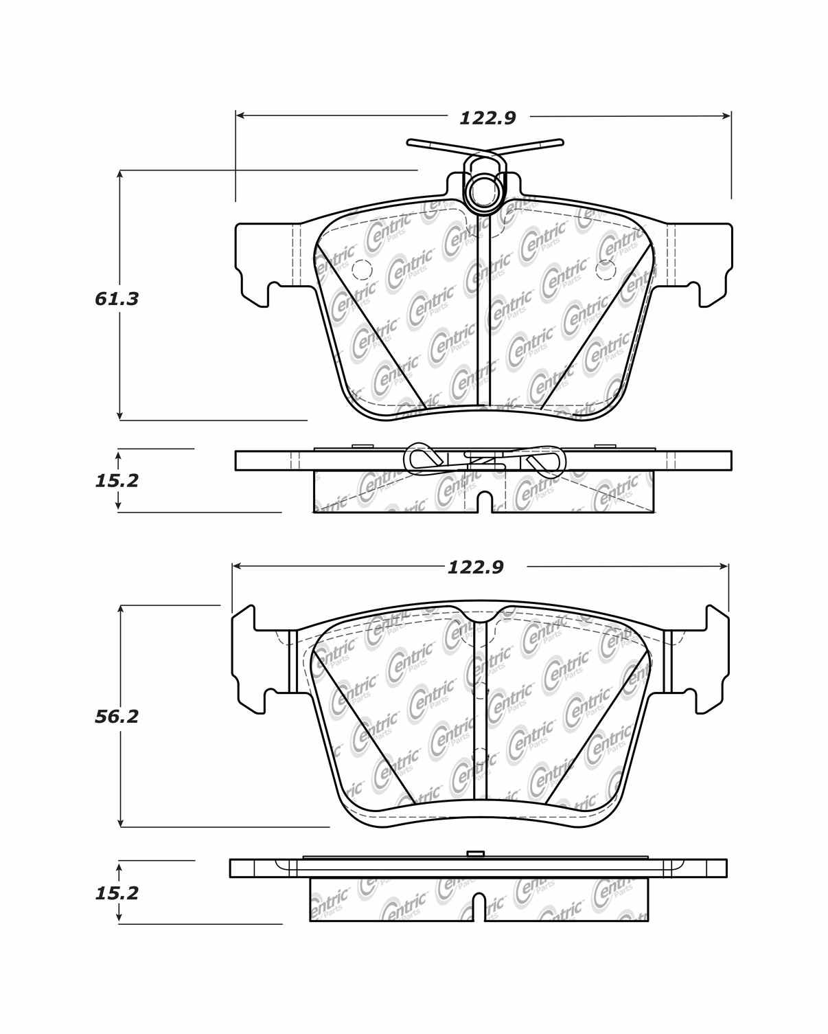 Centric Parts Disc Brake Pad Set Posi Quiet Ceramic with Shims and Hardware 105.17610