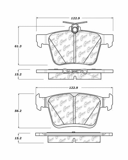 Centric Parts Disc Brake Pad Set Posi Quiet Ceramic with Shims and Hardware 105.17610