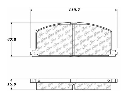 Centric Parts Disc Brake Pad Set Posi Quiet Extended Wear for 1985-1999 Chevrolet Nova Geo Prizm Toyota Camry Celica Corolla MR2 Paseo Tercel 106.02420