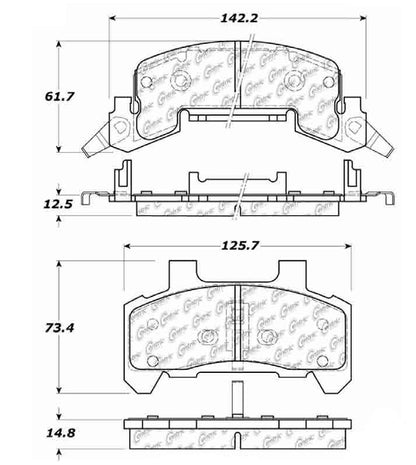 Centric Parts Disc Brake Pad Set Posi Quiet Extended Wear with Shims 106.02890