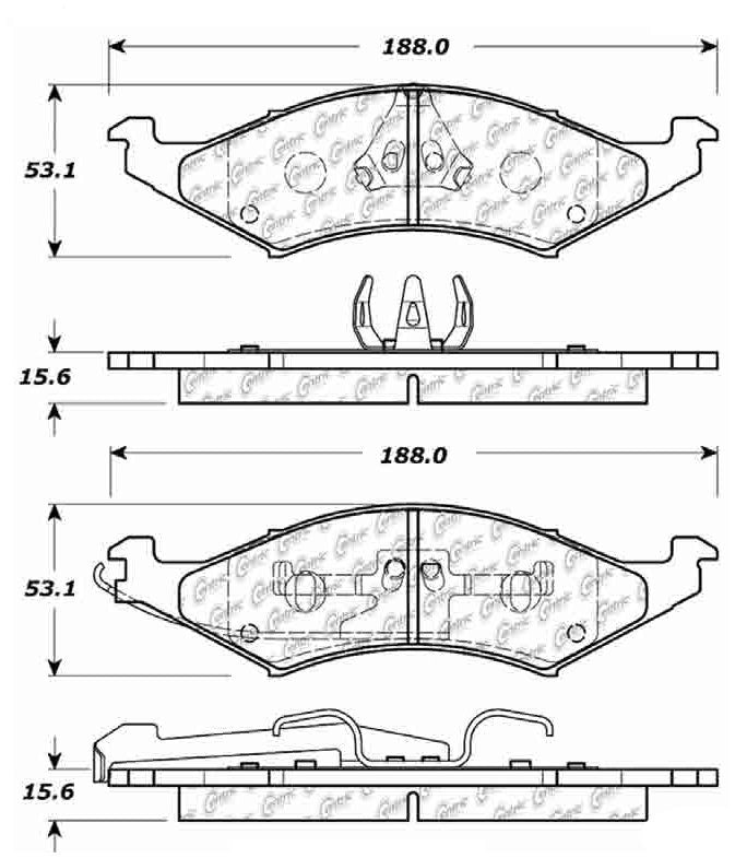 Centric Parts Disc Brake Pad Set Extended Wear with Posi Quiet for 1992-1986 Ford Taurus 106.03240