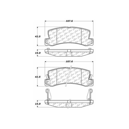 Centric Parts Disc Brake Pad Set Posi Quiet Extended Wear with Shims and Hardware for 1988-1999 Lexus ES250/ES300 RX300 Toyota Camry Celica Solara 106.03250
