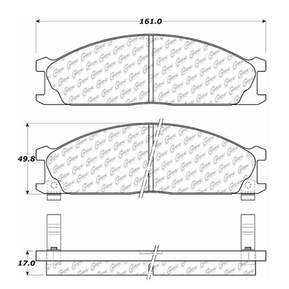 Centric Parts Disc Brake Pad Set Posi Quiet Extended Wear with Shims for Nissan 720 1986, D21 1994-1986, Frontier 2004-1998