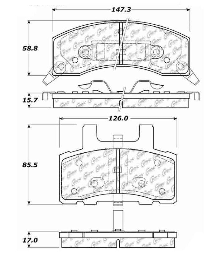 Centric Parts Disc Brake Pad Set Posi Quiet Extended Wear with Shims for 1994-2002 Chevrolet C1500 Suburban 106.03700