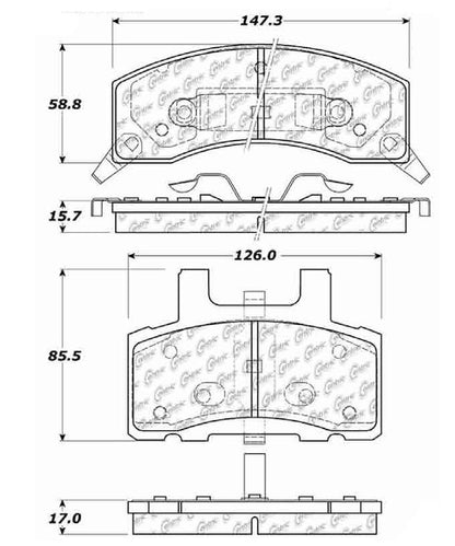 Centric Parts Disc Brake Pad Set Posi Quiet Extended Wear with Shims for 1994-2002 Chevrolet C1500 Suburban 106.03700