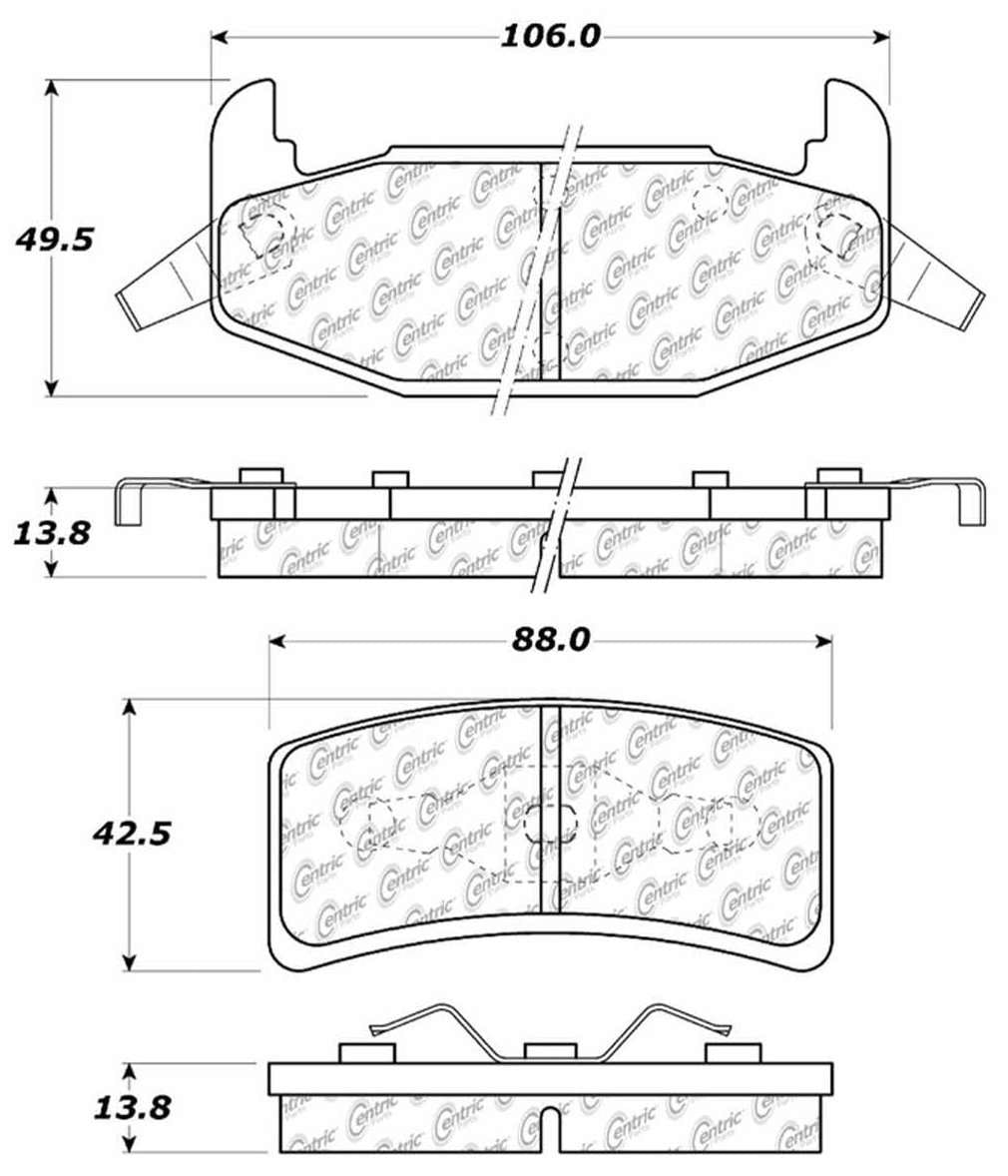 Centric Parts Disc Brake Pad Set Posi Quiet Extended Wear with Shims and Hardware for 1993-1988 Buick Regal, 1994-1990 Chevrolet Lumina, 1993-1988 Oldsmobile Cutlass Supreme, 1993-1988 Pontiac Grand Prix 106.03770