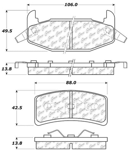 Centric Parts Disc Brake Pad Set Posi Quiet Extended Wear with Shims and Hardware for 1993-1988 Buick Regal, 1994-1990 Chevrolet Lumina, 1993-1988 Oldsmobile Cutlass Supreme, 1993-1988 Pontiac Grand Prix 106.03770