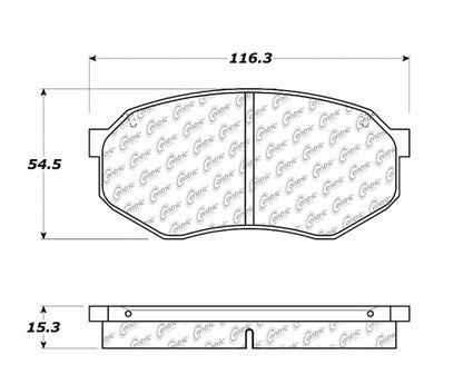 Centric Parts Disc Brake Pad Set Posi Quiet Extended Wear with Shims and Hardware for 1989-1987 Chrysler Conquest, 1991-1988 Mazda 929 106.03890