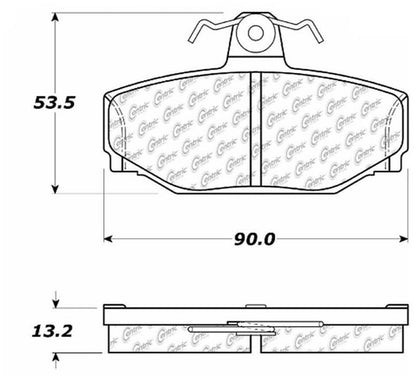 Centric Parts Disc Brake Pad Set Posi Quiet Extended Wear with Shims and Hardware for Volvo 740-960, S70-90, V70-90 106.03910
