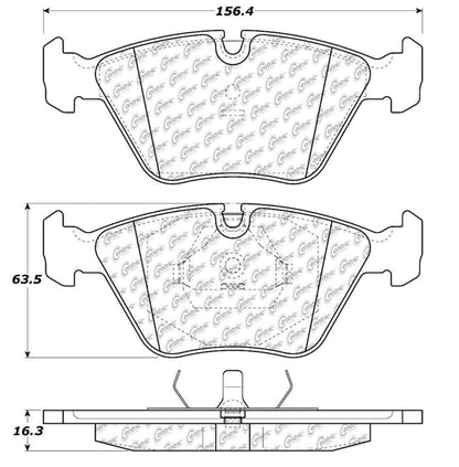 Centric Parts Disc Brake Pad Set Posi Quiet Extended Wear with Shims and Hardware for 1991-2009 Audi Quattro
