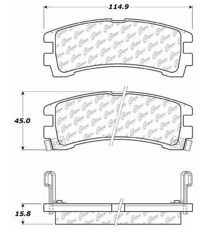 Centric Parts Disc Brake Pad Set Posi Quiet Extended Wear with Shims and Hardware for 1988-1995 Nissan Pathfinder 106.04010