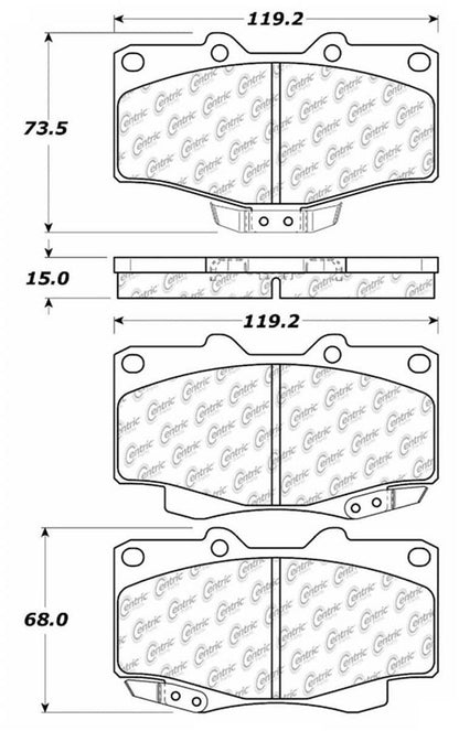 Centric Parts Disc Brake Pad Set Posi Quiet Extended Wear with Shims and Hardware for 1991-1988 Toyota 4Runner 1995-1988 Pickup 106.04100