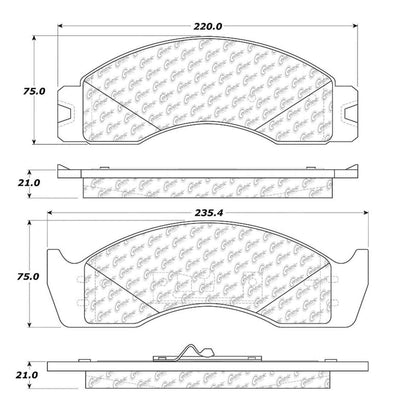 Centric Parts Disc Brake Pad Set Posi Quiet Extended Wear with Shims and Hardware for Ford E-450 Econoline Super Duty 2002-2000 106.04110