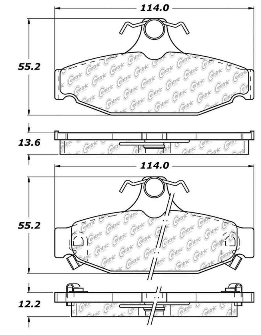 Centric Parts Disc Brake Pad Set Posi Quiet Extended Wear with Shims and Hardware for 1997-1985 Chevrolet Camaro, 1996-1988 Corvette, 1997-1988 Pontiac Firebird 106.04130