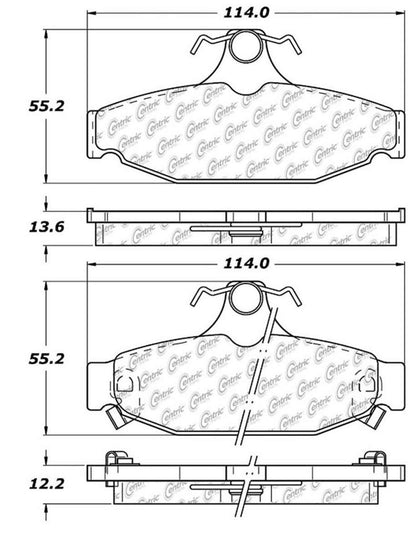 Centric Parts Disc Brake Pad Set Posi Quiet Extended Wear with Shims and Hardware for 1997-1985 Chevrolet Camaro, 1996-1988 Corvette, 1997-1988 Pontiac Firebird 106.04130