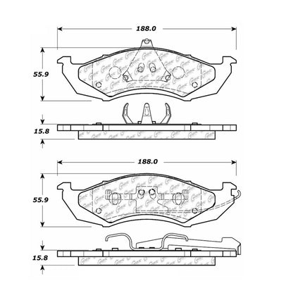 Centric Parts Disc Brake Pad Set Posi Quiet Extended Wear with Shims and Hardware for 1985-1995 Ford Cougar Thunderbird Mercury Cougar 106.04170