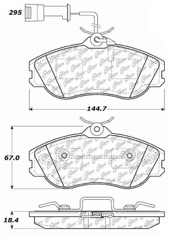 Centric Parts Disc Brake Pad Set Posi Quiet Extended Wear with Shims for Audi 90 1995-1993 106.04190
