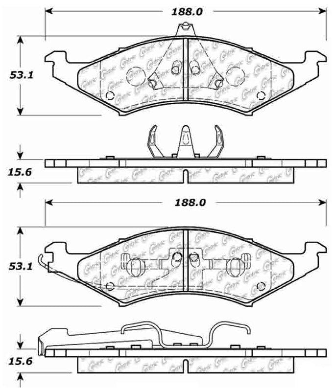 Centric Parts Disc Brake Pad Set Posi Quiet Extended Wear with Shims and Hardware for 1993-1986 Ford Taurus Mercury Sable 106.04210