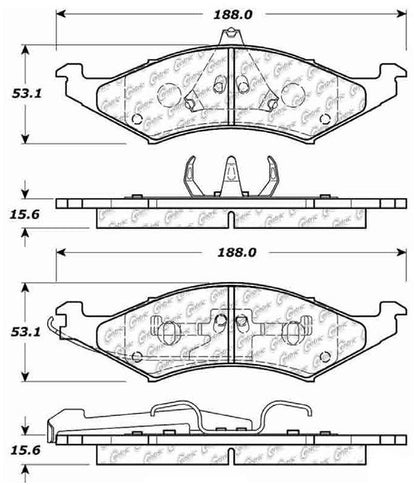 Centric Parts Disc Brake Pad Set Posi Quiet Extended Wear with Shims and Hardware for 1993-1986 Ford Taurus Mercury Sable 106.04210