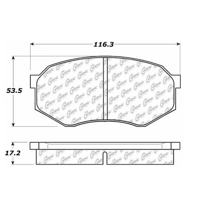 Centric Parts Disc Brake Pad Set Posi Quiet Extended Wear with Shims and Hardware for Mitsubishi Fuso FE 1995-1989 Toyota Tacoma 2004-1995 106.04330