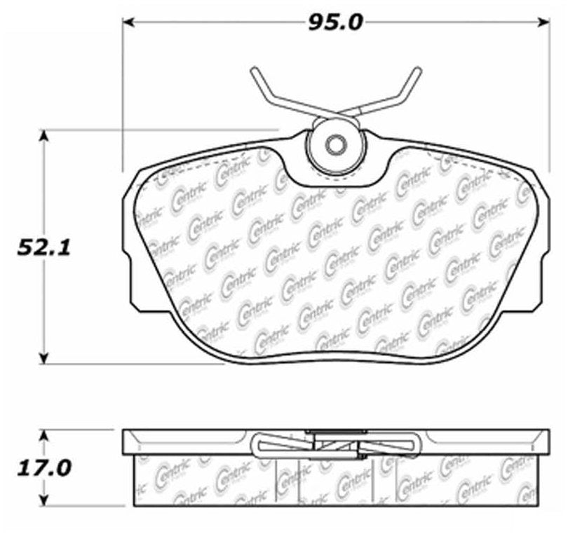 Centric Parts Disc Brake Pad Set Extended Wear with Shims for 1984-1993 BMW 318i/325 Series
