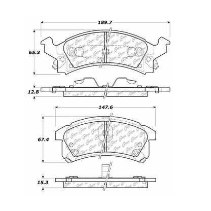 Centric Parts Disc Brake Pad Set with Semi-Metallic Friction for 100% Scorched, 100% Shimmed Heavy Duty Applications 106.05060