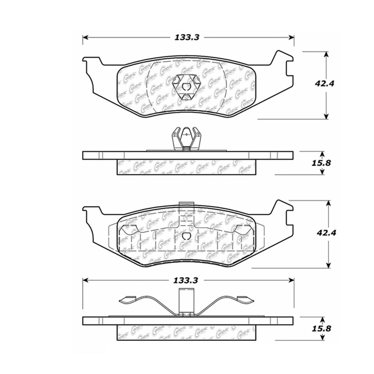 Centric Parts Disc Brake Pad Set with Posi Quiet Technology for Heavy Duty Applications 106.05120