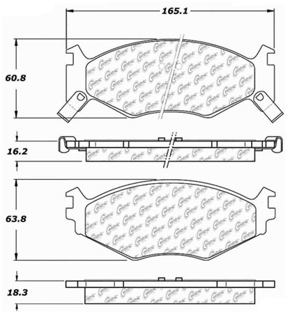 Centric Parts Disc Brake Pad Set Long Wearing Semi-Metallic with 100% Scorched and Shimmed for Noise Elimination