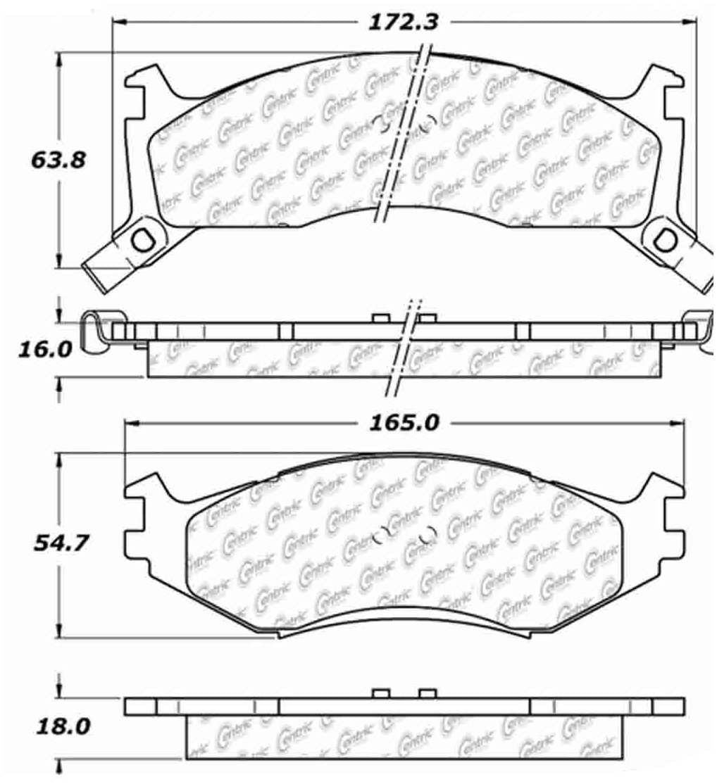 Centric Parts Disc Brake Pad Set Posi Quiet Long Wearing Semi-Metallic 106.05240