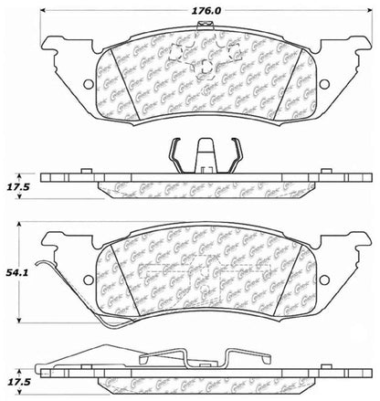Centric Parts Disc Brake Pad Set Long Wearing Semi-Metallic with Noise and Vibration Elimination for Heavy Duty Applications 106.05290