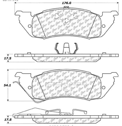 Centric Parts Disc Brake Pad Set Long wearing Semi-Metallic friction formula with Posi Quiet for heavy duty applications 106.05291