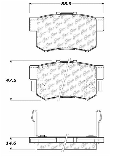 Centric Parts Disc Brake Pad Set with Semi-Metallic friction 106.05360