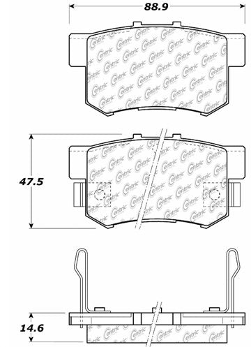 Centric Parts Disc Brake Pad Set with Semi-Metallic friction 106.05371