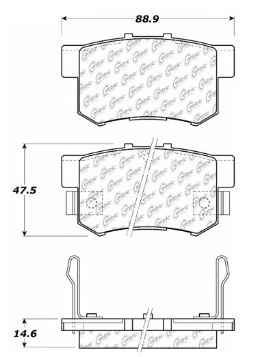 Centric Parts Disc Brake Pad Set Long Wearing Semi-Metallic with Posi Quiet for 100% Scorched and Shimmed Heavy Duty Applications 106.05372
