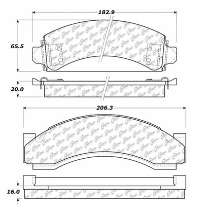 Centric Parts Disc Brake Pad Set with Semi-Metallic friction