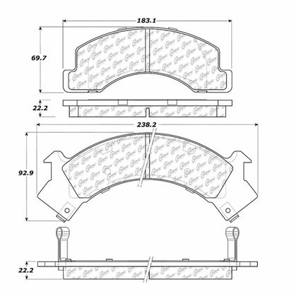 Centric Parts Disc Brake Pad Set with Semi-Metallic friction
