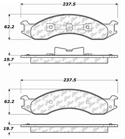 Centric Parts Disc Brake Pad Set with Semi-Metallic friction