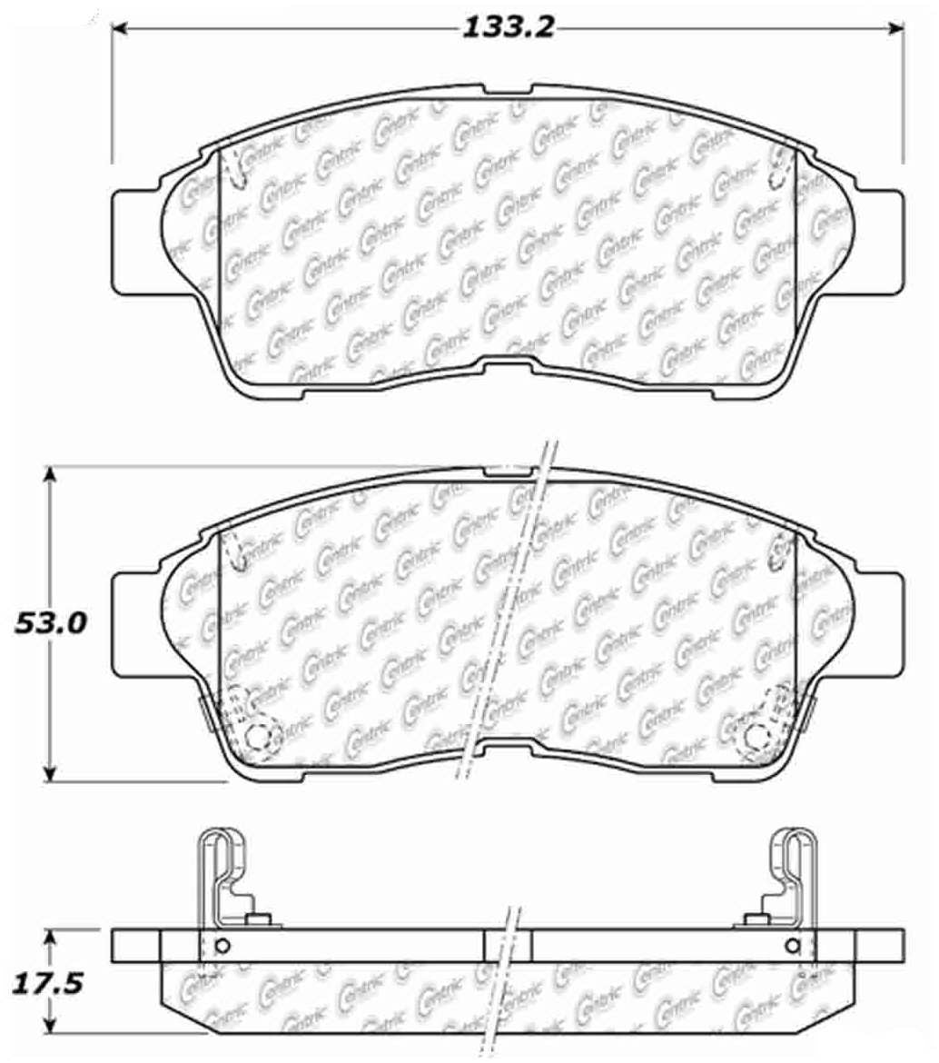Centric Parts Disc Brake Pad Set with Semi-Metallic friction 106.05620