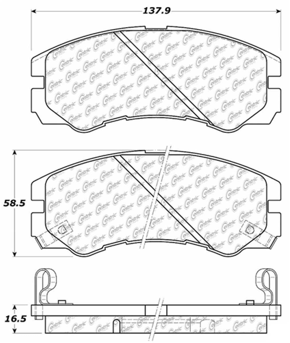Centric Parts Disc Brake Pad Set Long wearing Semi-Metallic with noise and vibration elimination 106.05790
