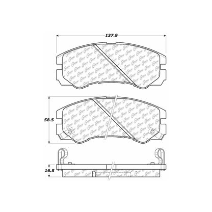 Centric Parts Disc Brake Pad Set Long wearing Semi-Metallic with noise and vibration elimination 106.05790