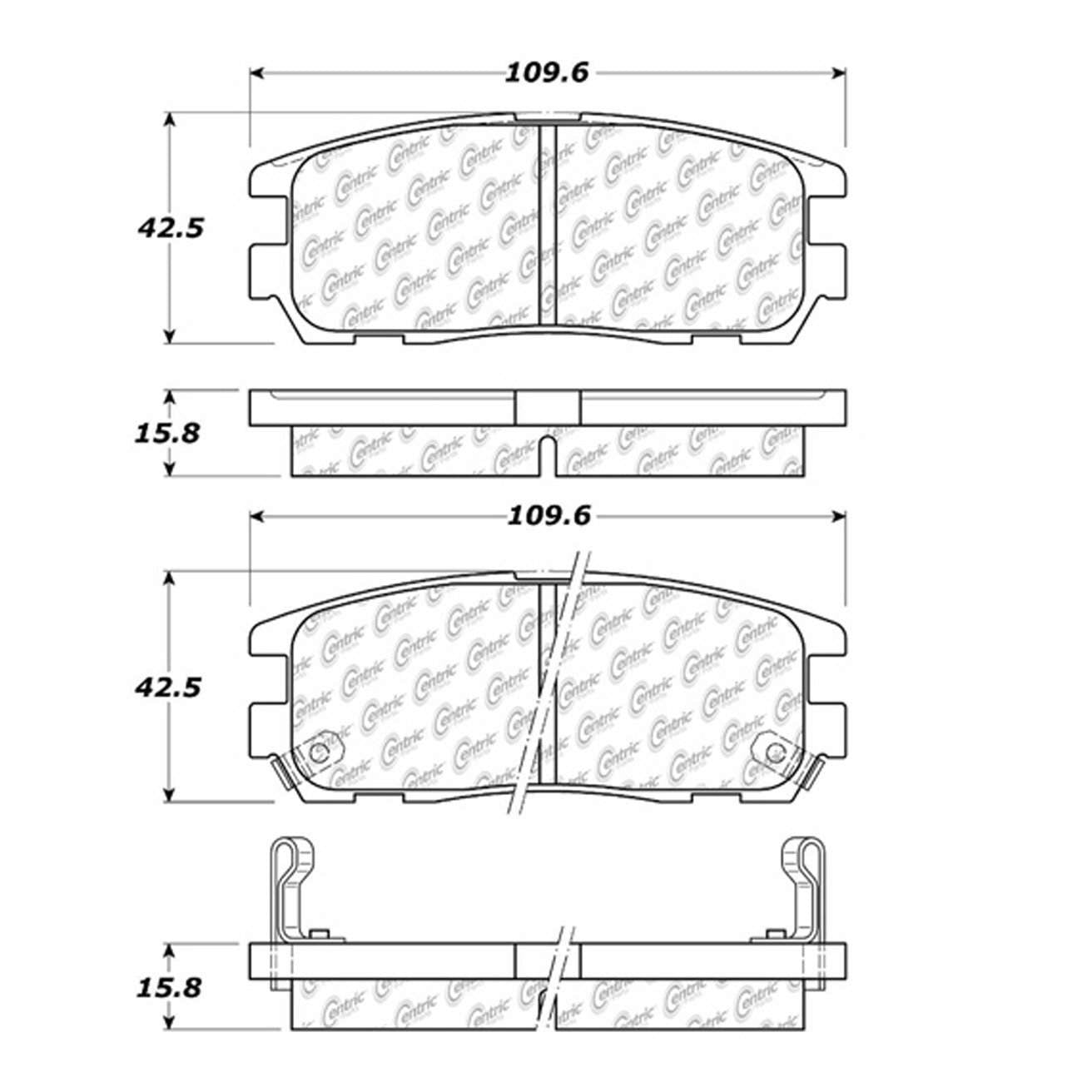 Centric Parts Disc Brake Pad Set for 106.05800