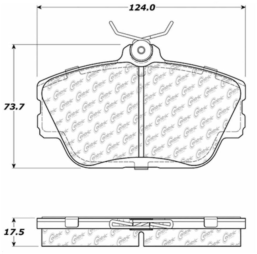 Centric Parts Disc Brake Pad Set with Semi-Metallic friction