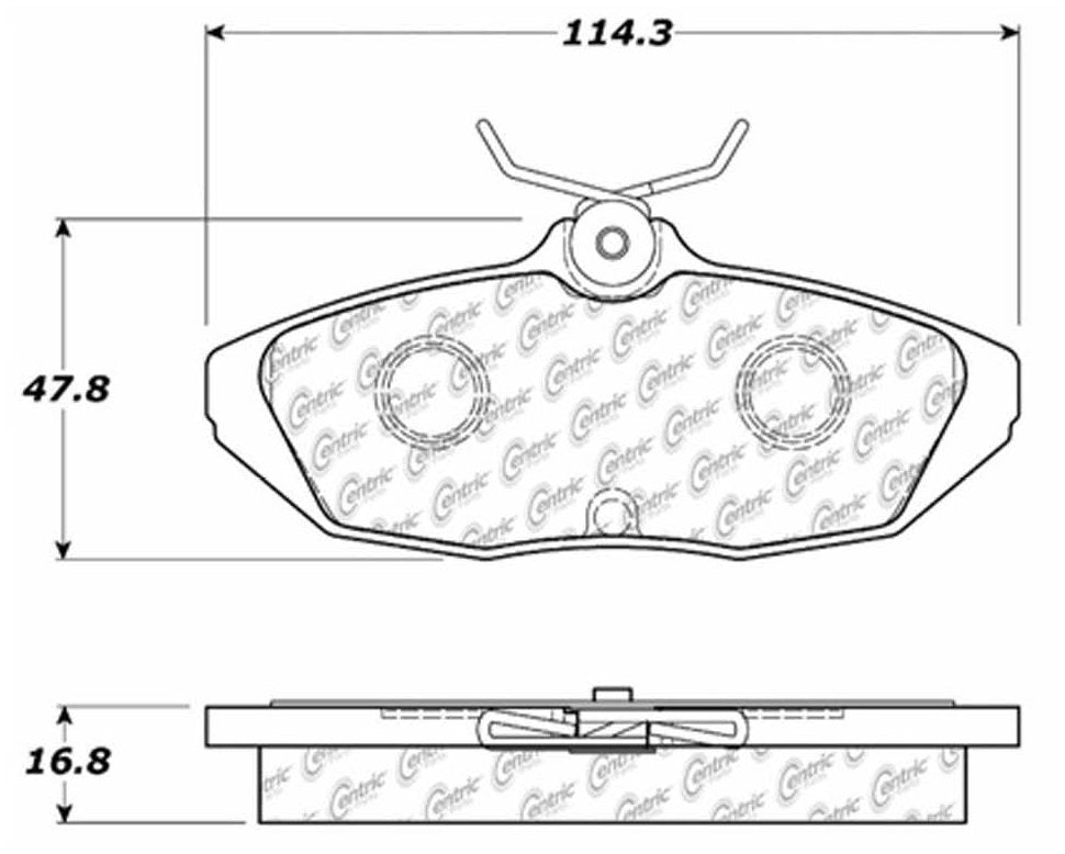 Centric Parts Disc Brake Pad Set Long Wearing Semi-Metallic with Noise and Vibration Elimination for 106.05990